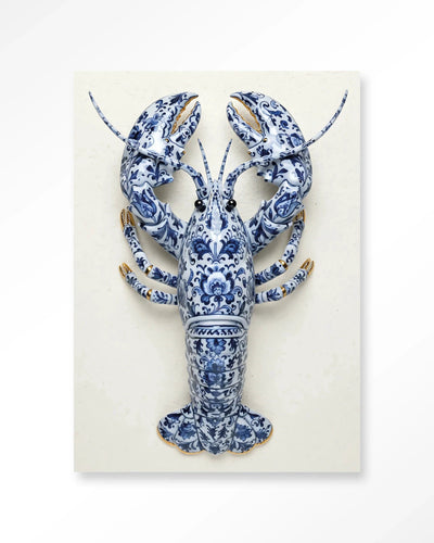 Blue Lobster - Moderne Wanddecoratie | Artprint, Glass Art, Wandkleed by Urban Cotton