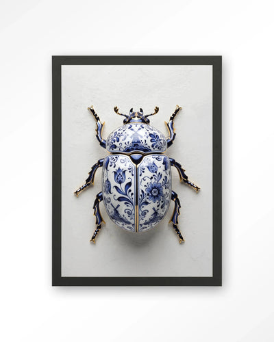 Blue Beatle - Moderne Wanddecoratie | Artprint, Glass Art, Wandkleed by Urban Cotton