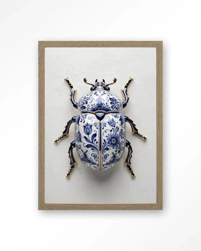 Blue Beatle - Moderne Wanddecoratie | Artprint, Glass Art, Wandkleed by Urban Cotton