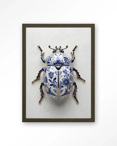 Blue Beatle - Moderne Wanddecoratie | Artprint, Glass Art, Wandkleed by Urban Cotton