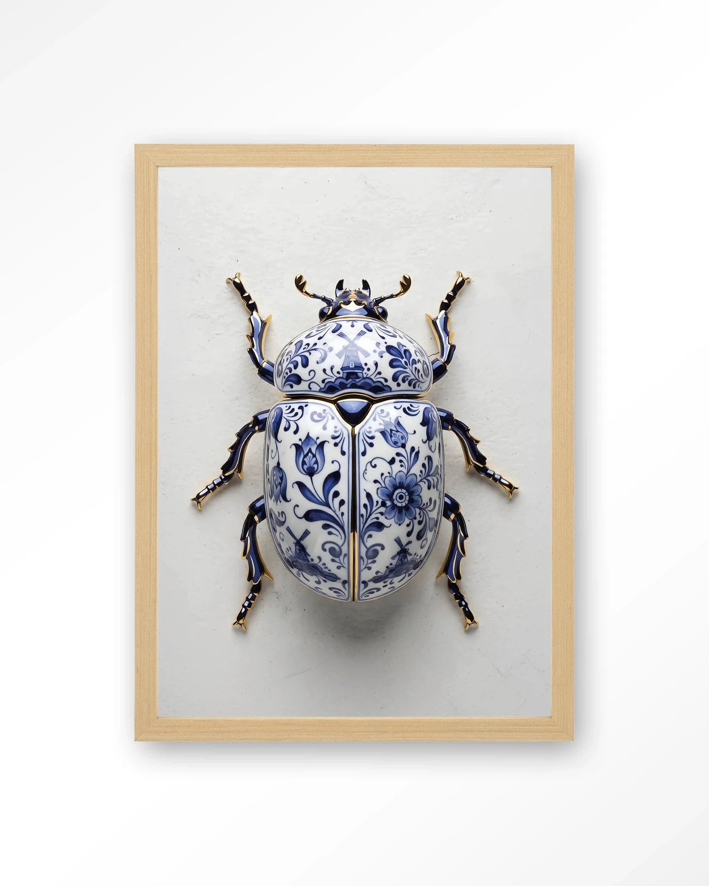 Blue Beatle - Moderne Wanddecoratie | Artprint, Glass Art, Wandkleed by Urban Cotton