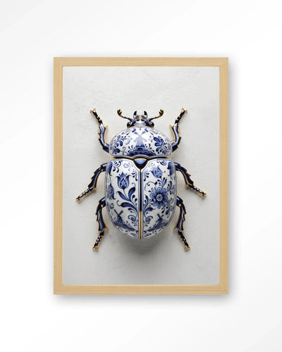 Blue Beatle - Moderne Wanddecoratie | Artprint, Glass Art, Wandkleed by Urban Cotton