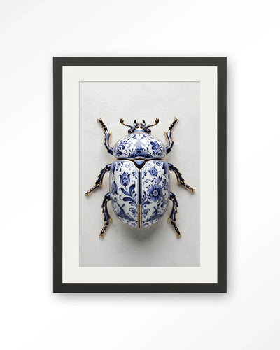 Blue Beatle - Moderne Wanddecoratie | Artprint, Glass Art, Wandkleed by Urban Cotton