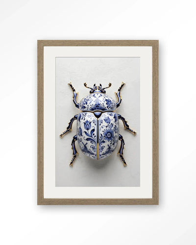 Blue Beatle - Moderne Wanddecoratie | Artprint, Glass Art, Wandkleed by Urban Cotton
