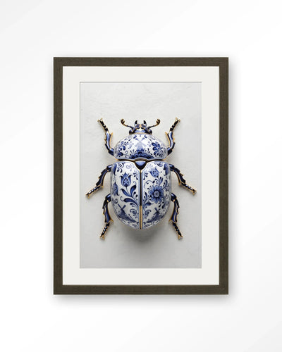 Blue Beatle - Moderne Wanddecoratie | Artprint, Glass Art, Wandkleed by Urban Cotton