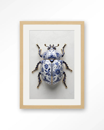 Blue Beatle - Moderne Wanddecoratie | Artprint, Glass Art, Wandkleed by Urban Cotton