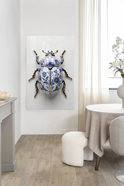 Blue Beatle - Moderne Wanddecoratie | Artprint, Glass Art, Wandkleed by Urban Cotton
