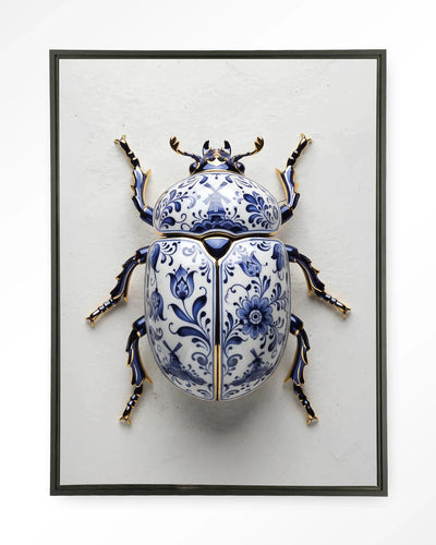 Blue Beatle - Moderne Wanddecoratie | Artprint, Glass Art, Wandkleed by Urban Cotton
