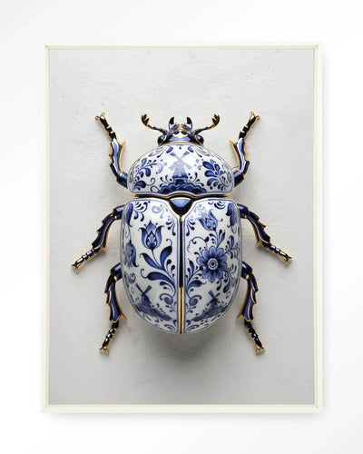 Blue Beatle - Moderne Wanddecoratie | Artprint, Glass Art, Wandkleed by Urban Cotton