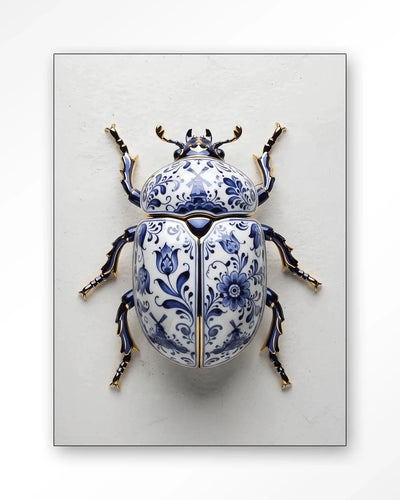 Blue Beatle - Moderne Wanddecoratie | Artprint, Glass Art, Wandkleed by Urban Cotton