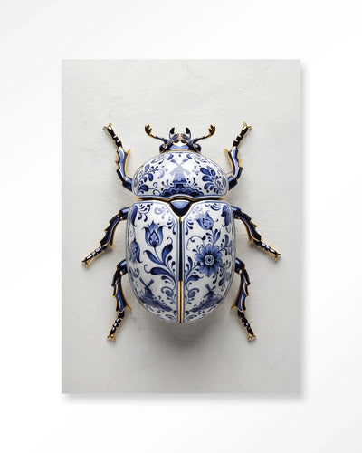 Blue Beatle - Moderne Wanddecoratie | Artprint, Glass Art, Wandkleed by Urban Cotton