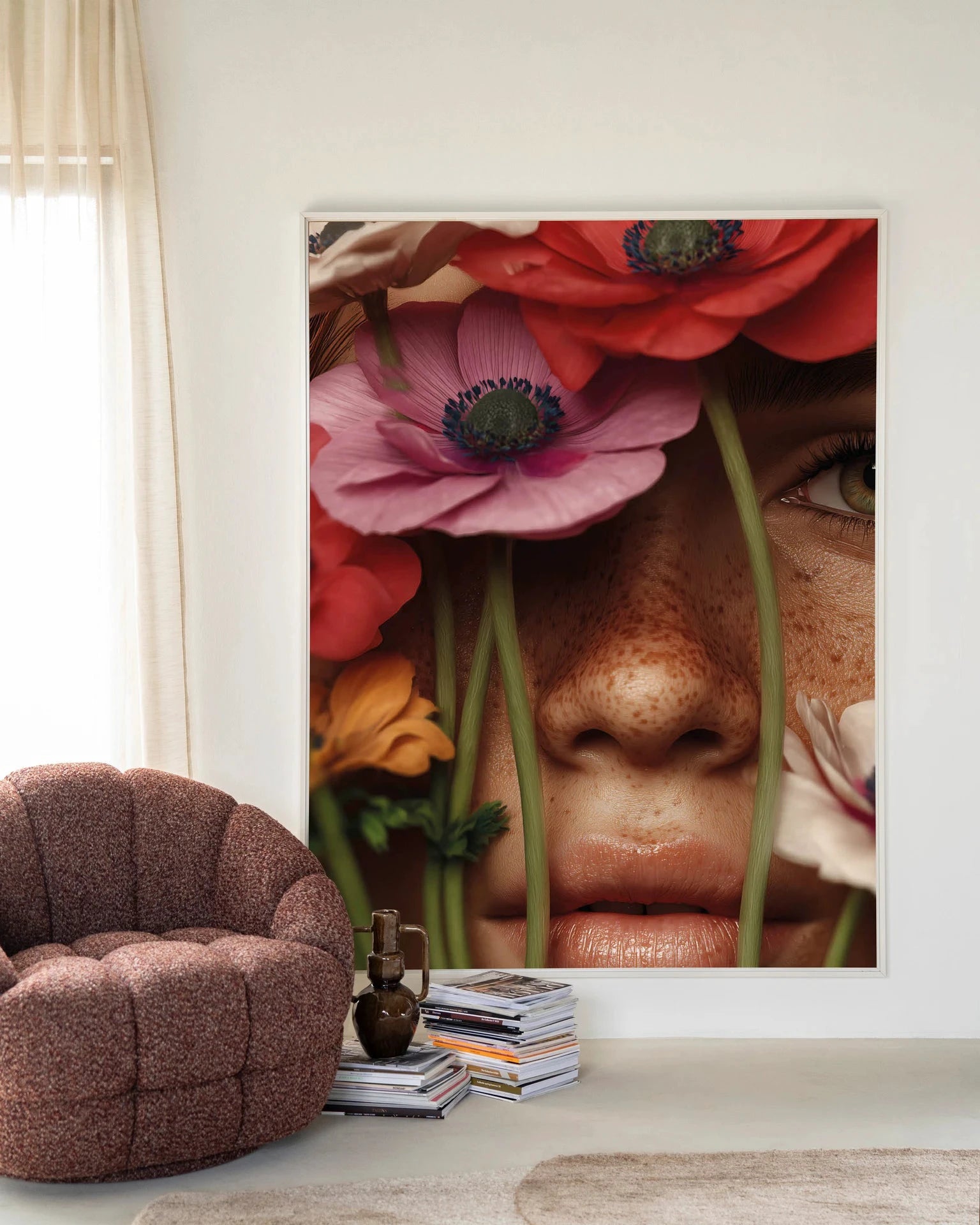Anemone - Moderne Wanddecoratie | Artprint, Glass Art, Wandkleed by Urban Cotton