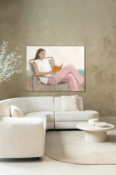Reading In Silence - Moderne Wanddecoratie | Artprint, Glass Art & Wandkleed by Urban Cotton