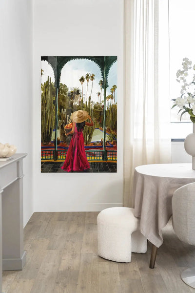 Lady With Oranges - Moderne Wanddecoratie | Artprint, Glass Art & Wandkleed by Urban Cotton