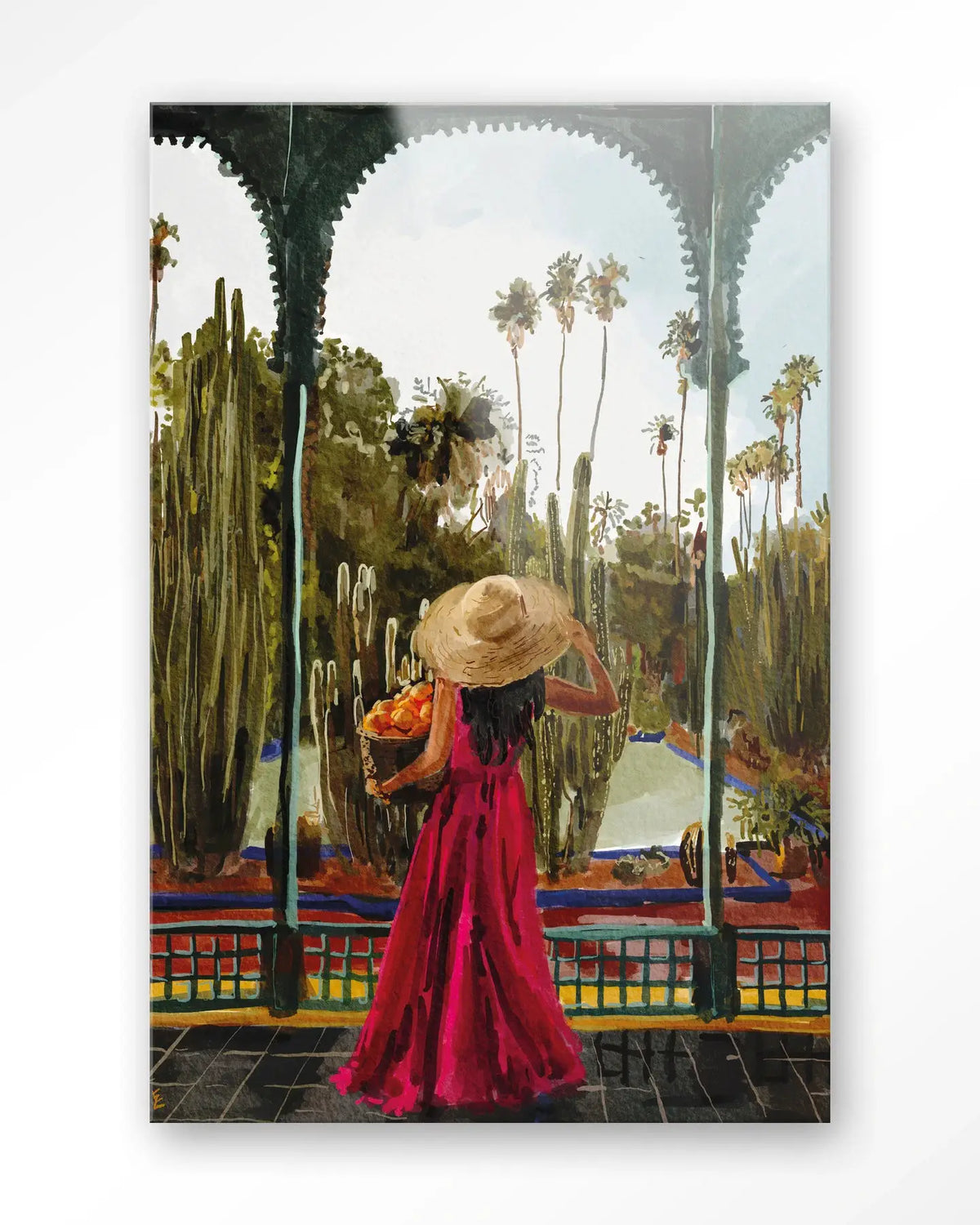 Lady With Oranges - Moderne Wanddecoratie | Artprint, Glass Art & Wandkleed by Urban Cotton