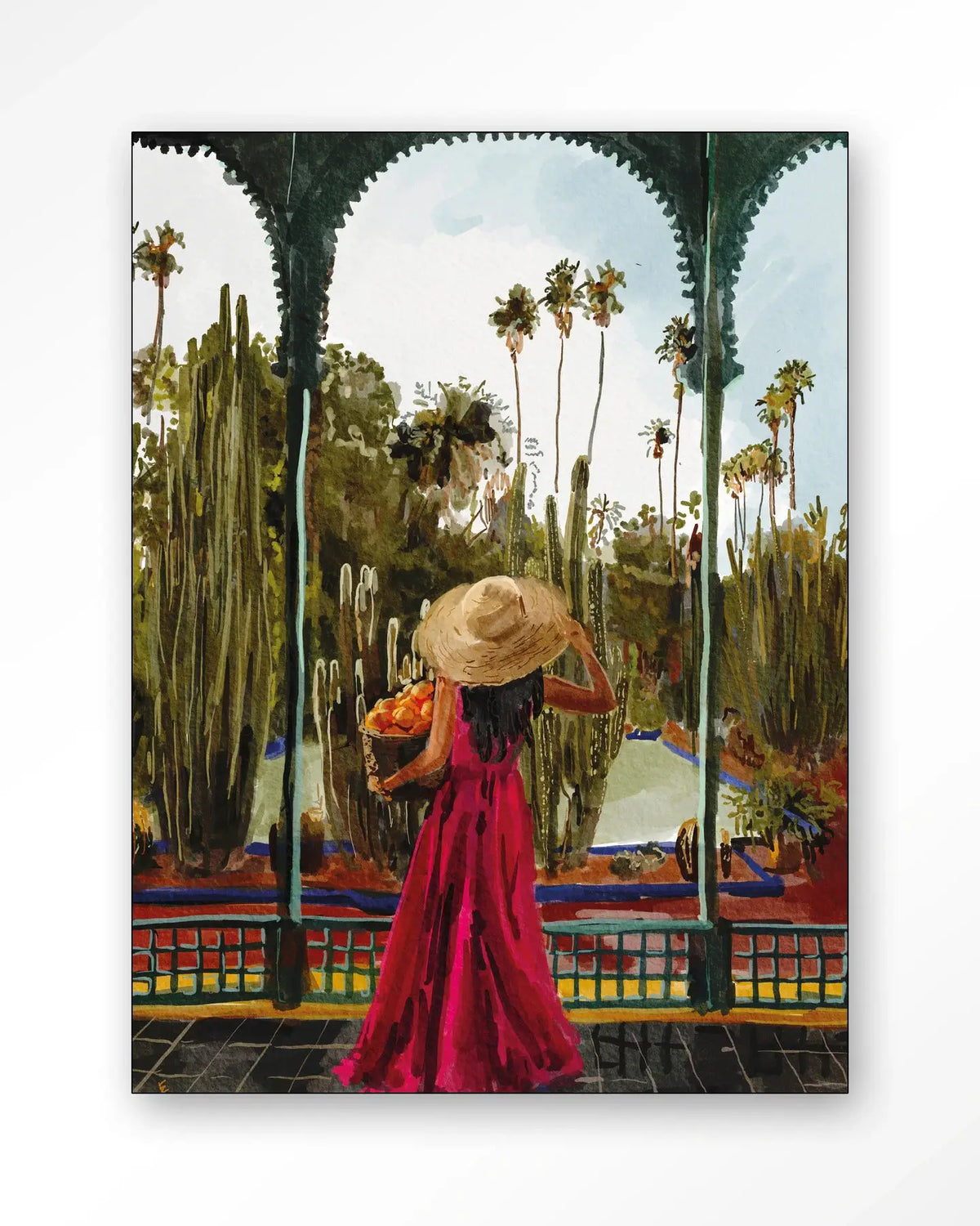 Lady With Oranges - Moderne Wanddecoratie | Artprint, Glass Art & Wandkleed by Urban Cotton