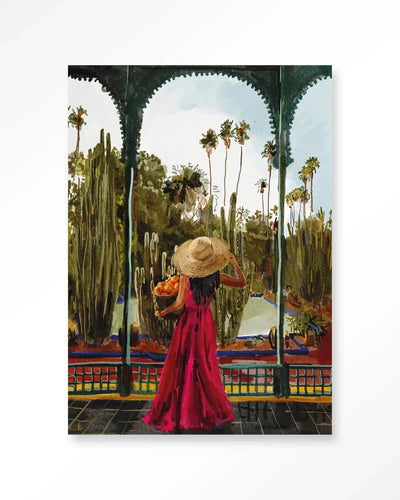 Lady With Oranges - Moderne Wanddecoratie | Artprint, Glass Art & Wandkleed by Urban Cotton