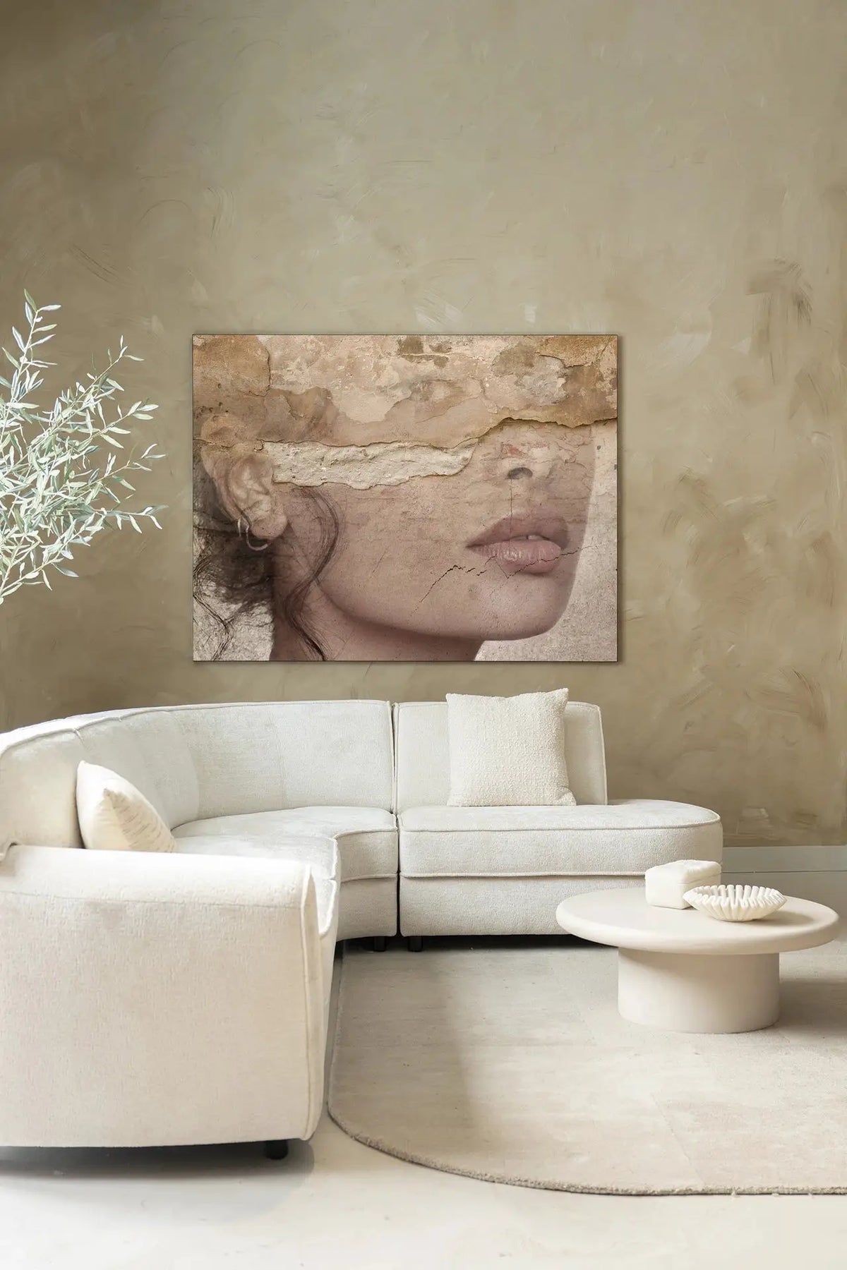 Face Behind The Wall - Moderne Wanddecoratie | Artprint, Glass Art & Wandkleed by Urban Cotton