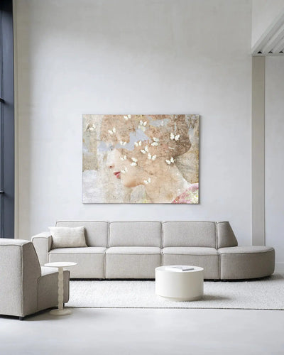 White Butterflies - Moderne Wanddecoratie | Artprint, Glass Art & Wandkleed by Urban Cotton