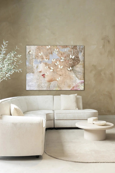 White Butterflies - Moderne Wanddecoratie | Artprint, Glass Art & Wandkleed by Urban Cotton
