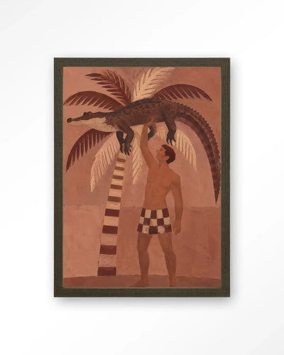Crocodile Weight - Moderne Wanddecoratie | Artprint, Glass Art & Wandkleed by Urban Cotton