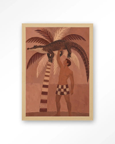 Crocodile Weight - Moderne Wanddecoratie | Artprint, Glass Art & Wandkleed by Urban Cotton