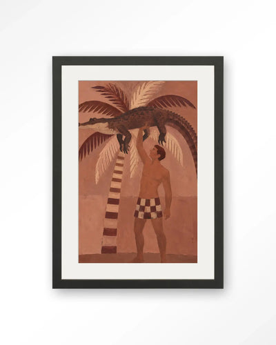 Crocodile Weight - Moderne Wanddecoratie | Artprint, Glass Art & Wandkleed by Urban Cotton