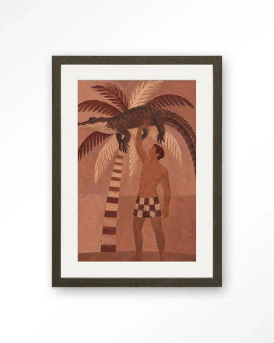 Crocodile Weight - Moderne Wanddecoratie | Artprint, Glass Art & Wandkleed by Urban Cotton