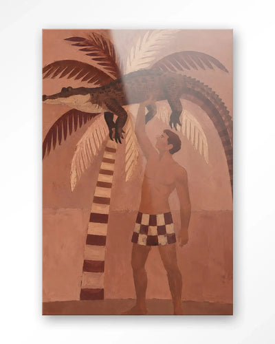 Crocodile Weight - Moderne Wanddecoratie | Artprint, Glass Art & Wandkleed by Urban Cotton