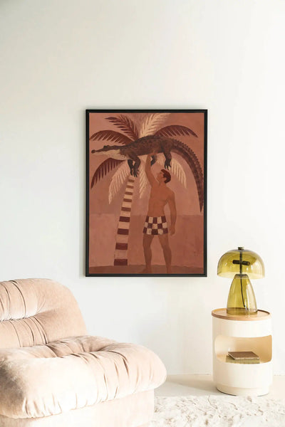 Crocodile Weight - Moderne Wanddecoratie | Artprint, Glass Art & Wandkleed by Urban Cotton