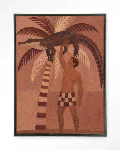 Crocodile Weight - Moderne Wanddecoratie | Artprint, Glass Art & Wandkleed by Urban Cotton