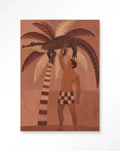 Crocodile Weight - Moderne Wanddecoratie | Artprint, Glass Art & Wandkleed by Urban Cotton