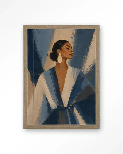 Blue Stripe - Moderne Wanddecoratie | Artprint, Glass Art & Wandkleed by Urban Cotton