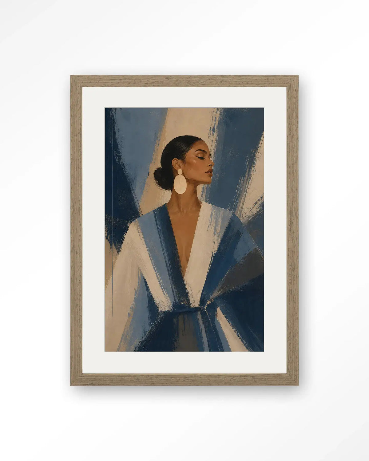 Blue Stripe - Moderne Wanddecoratie | Artprint, Glass Art & Wandkleed by Urban Cotton