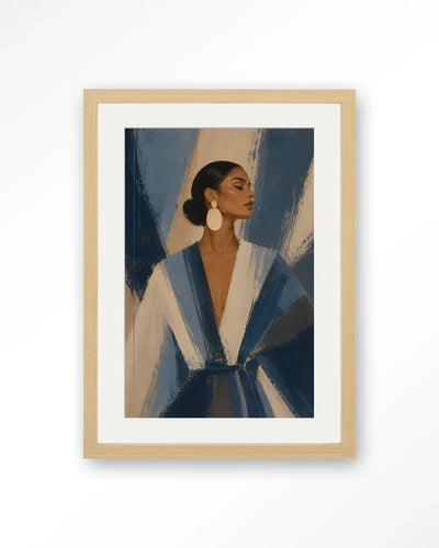 Blue Stripe - Moderne Wanddecoratie | Artprint, Glass Art & Wandkleed by Urban Cotton