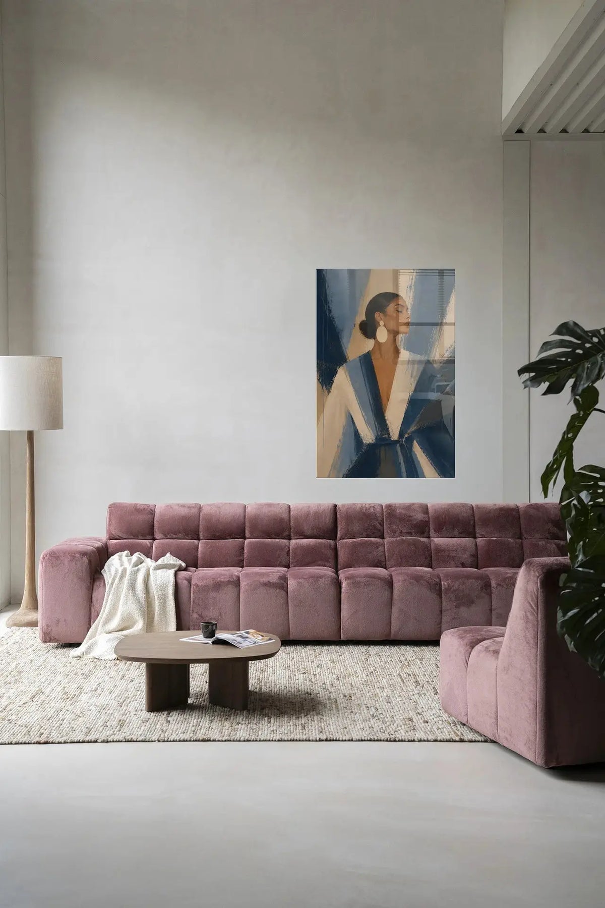 Blue Stripe - Moderne Wanddecoratie | Artprint, Glass Art & Wandkleed by Urban Cotton