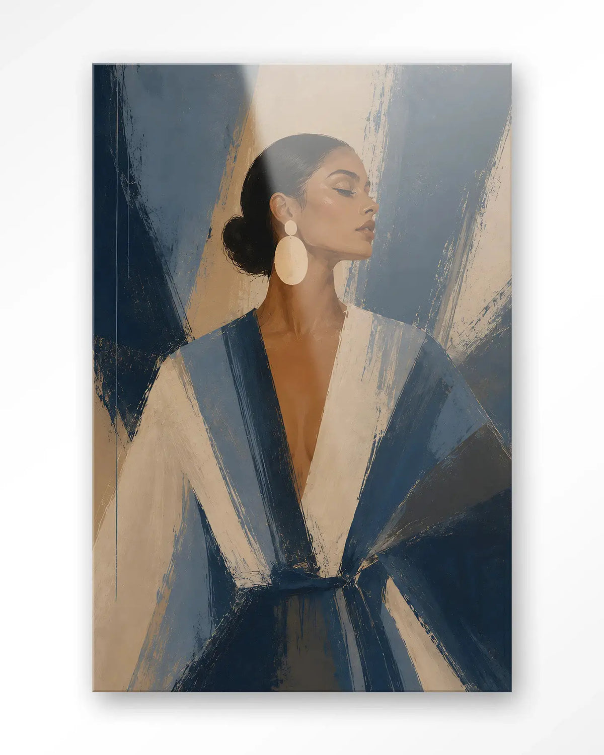 Blue Stripe - Moderne Wanddecoratie | Artprint, Glass Art & Wandkleed by Urban Cotton