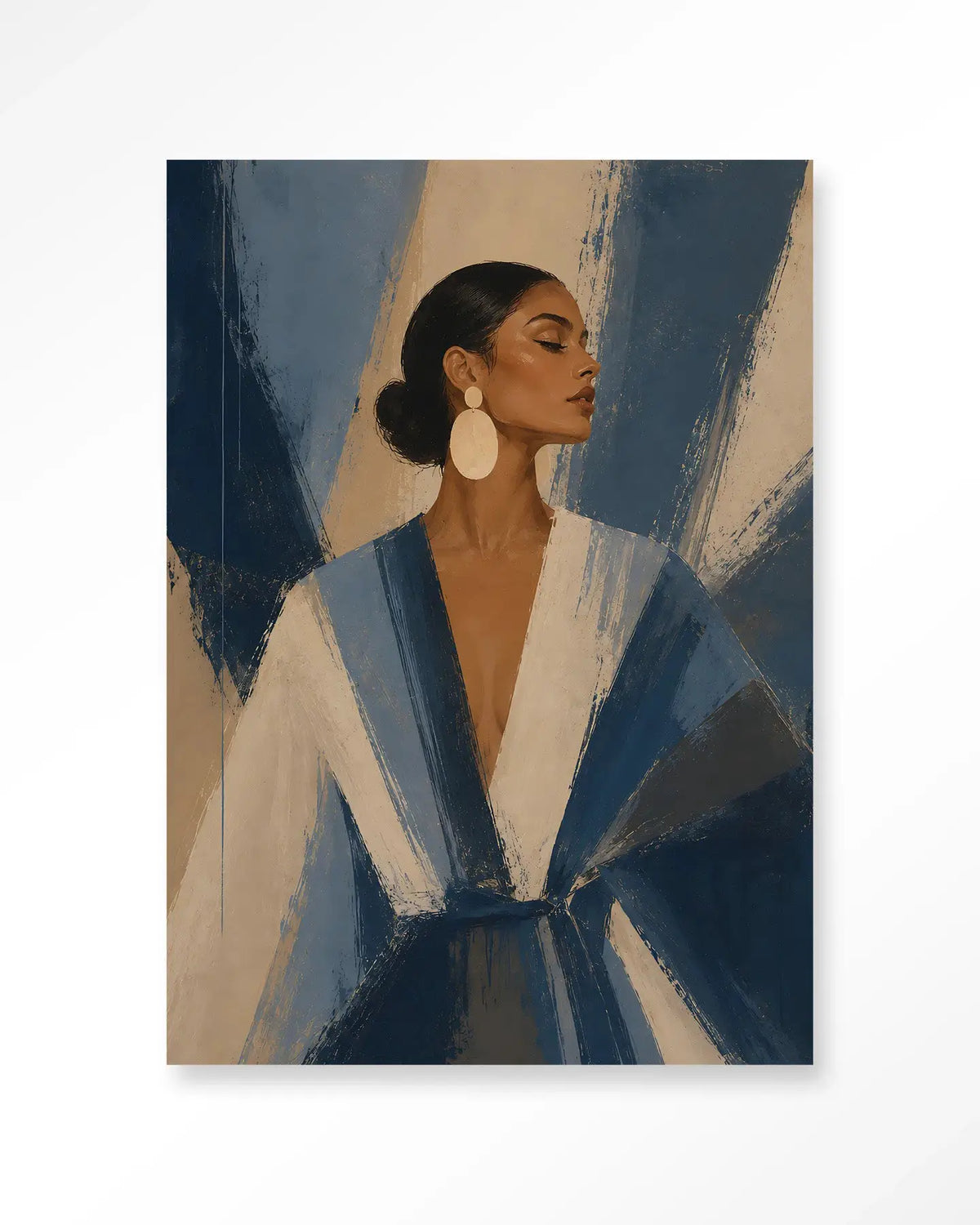 Blue Stripe - Moderne Wanddecoratie | Artprint, Glass Art & Wandkleed by Urban Cotton