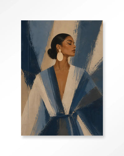 Blue Stripe - Moderne Wanddecoratie | Artprint, Glass Art & Wandkleed by Urban Cotton