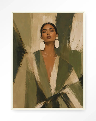 Green Stripe - Moderne Wanddecoratie | Artprint, Glass Art & Wandkleed by Urban Cotton