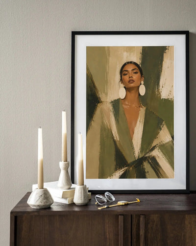 Green Stripe - Moderne Wanddecoratie | Artprint, Glass Art & Wandkleed by Urban Cotton