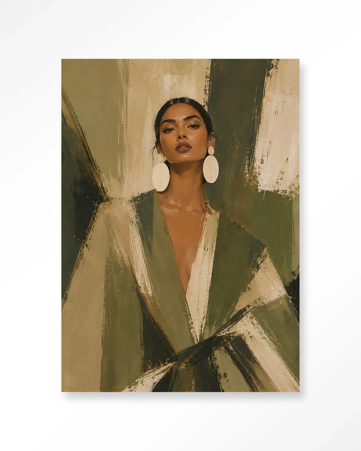 Green Stripe - Moderne Wanddecoratie | Artprint, Glass Art & Wandkleed by Urban Cotton