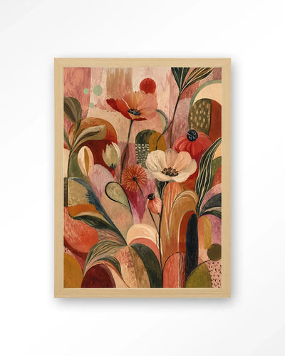 Wild Bloom Red - Moderne Wanddecoratie | Artprint, Glass Art & Wandkleed by Urban Cotton