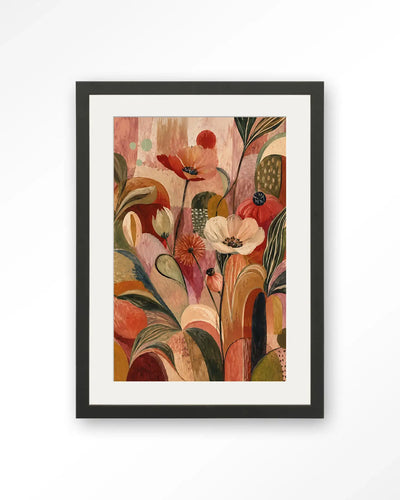 Wild Bloom Red - Moderne Wanddecoratie | Artprint, Glass Art & Wandkleed by Urban Cotton