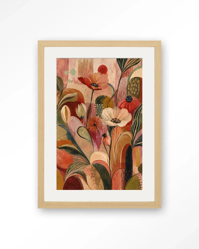Wild Bloom Red - Moderne Wanddecoratie | Artprint, Glass Art & Wandkleed by Urban Cotton
