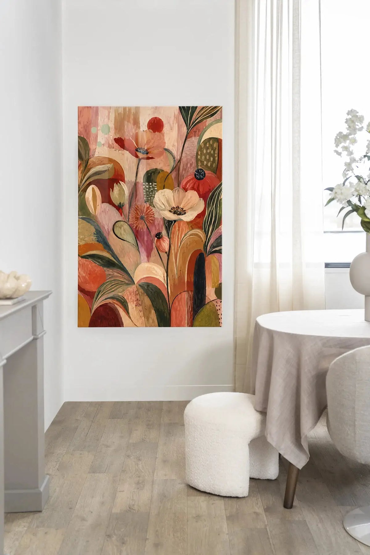 Wild Bloom Red - Moderne Wanddecoratie | Artprint, Glass Art & Wandkleed by Urban Cotton