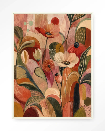 Wild Bloom Red - Moderne Wanddecoratie | Artprint, Glass Art & Wandkleed by Urban Cotton