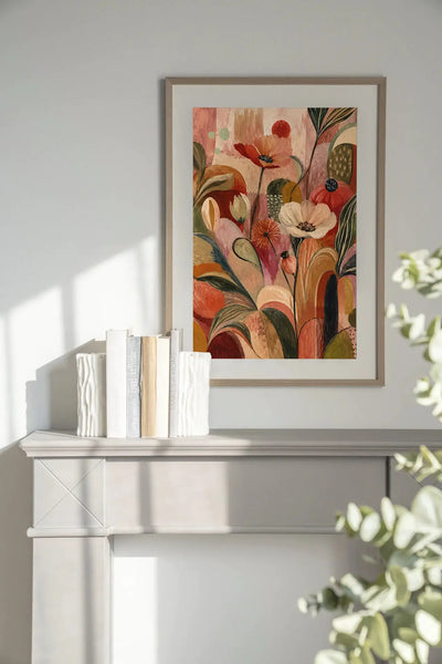 Wild Bloom Red - Moderne Wanddecoratie | Artprint, Glass Art & Wandkleed by Urban Cotton