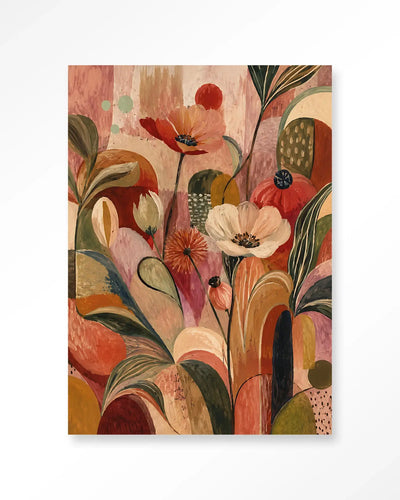 Wild Bloom Red - Moderne Wanddecoratie | Artprint, Glass Art & Wandkleed by Urban Cotton