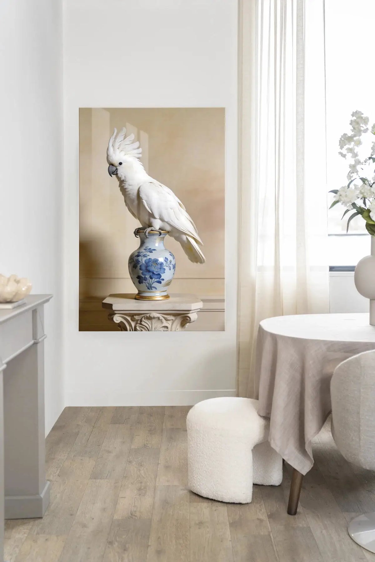 Pearl Parrot - Moderne Wanddecoratie | Artprint, Glass Art & Wandkleed by Urban Cotton